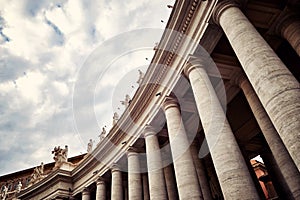 Colonnades that surround St. Peter's Square in Rome, Vatican photo