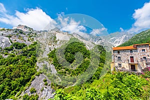 Colonnata Village in the comune of Carrara, Italy