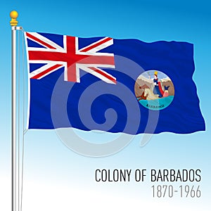 Colony of Barbados historical flag, Barbados, 1870