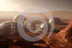 A colony of colonizers on Mars, Generative AI 1 photo