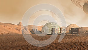 Colony on a Mars like red planet