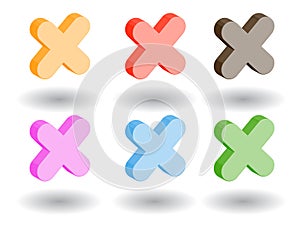 Color 3d web icons. Vector illustration