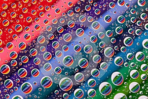 Color abstract background with drops and pencils set