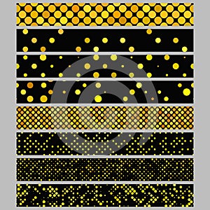 Color abstract dot pattern rectangular web banner background set