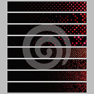 Color abstract dot pattern rectangular web banner background set