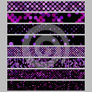 Color abstract dot pattern rectangular web banner background set