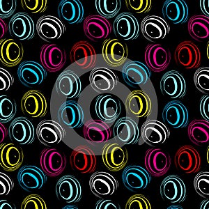 Color abstract ethnic seamless pattern in graffiti style with elements of urban modern style bright quality illustration for your