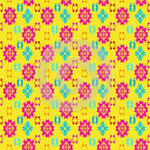 Color abstract ethnic seamless pattern in graffiti style with elements of urban modern style bright quality illustration for your