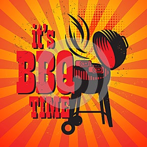 Color abstract illustration with Barbecue grill