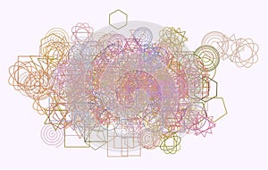 Color abstract mixed pattern generative art background. Texture, template, creative & triangle.