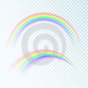 Color Abstract Rainbow. Spectrum of light, seven colors. Vector illustration isolated on transparent background