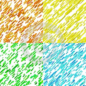 Color abstract random diagonal stripe pattern background set - vector graphic designs from colored lines