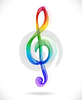 Color abstract treble clef