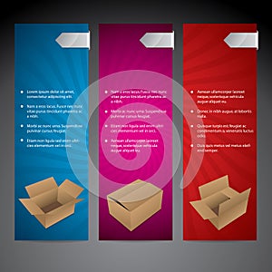 Color advertisement card set with boxes