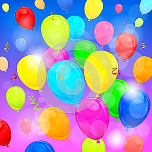 Color air balloons background. Vector illustration.