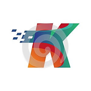 Color Alphabet K Logo Technology