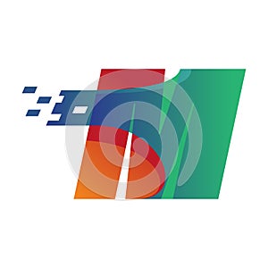 Color Alphabet M Logo Technology