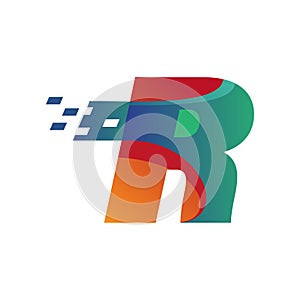 Color Alphabet R Logo Technology