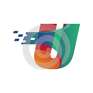 Color Alphabet U Logo Technology