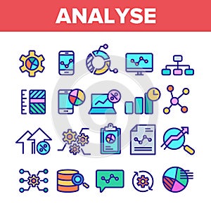 Color Analyse Element Sign Icons Set Vector