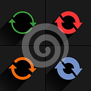 Color arrow reload, rotation, reset, repeat icon