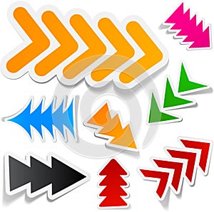 Color arrows sticker set.