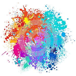 Color background of paint splashes photo