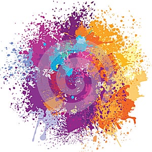 Color background of paint splashes photo