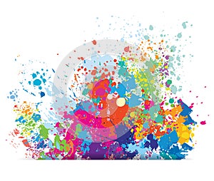 Color background of paint splashes photo