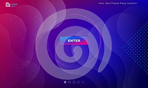 Color background or poster. Landing page with fluid shapes and gradient