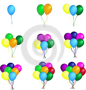 Color ballons one two three four five six seven eight nine