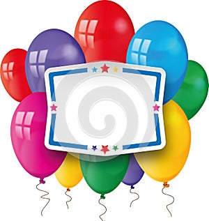 Color balloons paper logo web icon badge