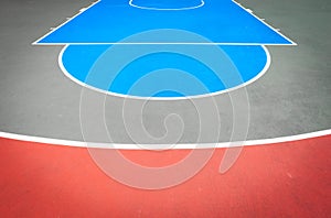 Color basketball court play ground view background