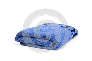 Color bath towel isolated on white background.