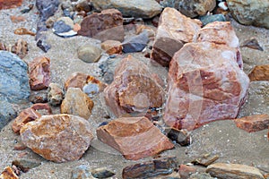 The color of beach rocks