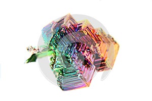 Color bismuth crystal isolated