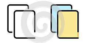 Color and Black Copy Paste Logo Cartoon Icon