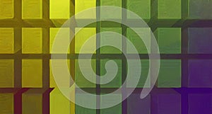 Color blocks with textures and patterns.