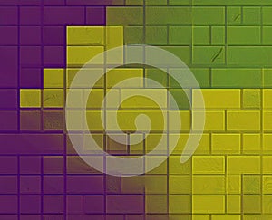 Color blocks with textures and patterns.