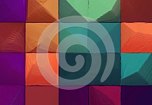 Color blocks with textures and patterns.