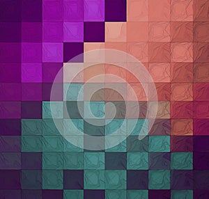 Color blocks with textures and patterns.