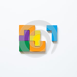 Color blocks on white background. Creative thinking, idea, problem solving, success concept