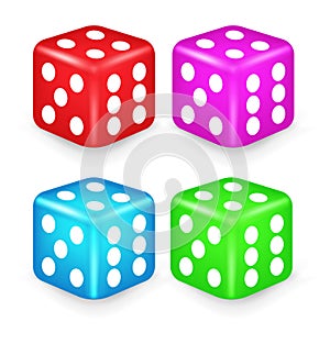 Color Box Dice 3D Illustration