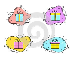 Color bubble shapes with decorations and gifts abstract stock vector illustrations