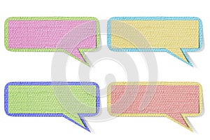 Color bubble talk tag mulberry paper on white back