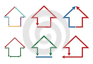 Color building and house icon set