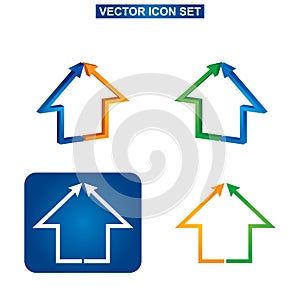 Color building and house icon set