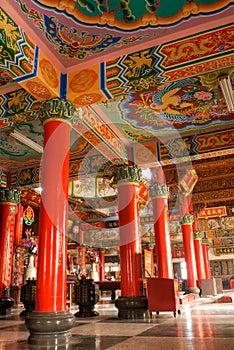 Color building interior of classic Chinese temple photo