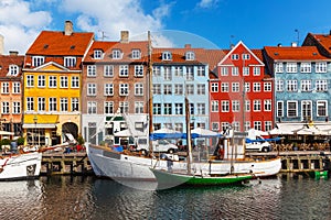 Color buildings of Nyhavn in Copehnagen, Denmark photo