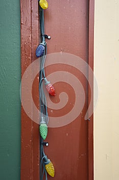 Color bulb lights in a door
